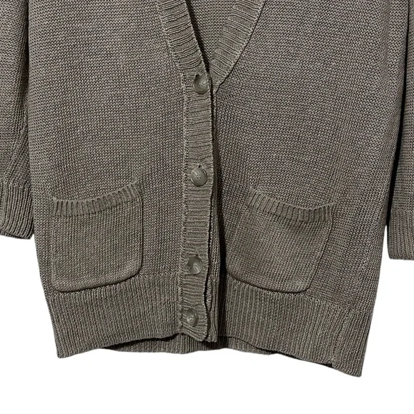 Ann Taylor Loft Womens Linen Cardigan Sweater Size L Button Front Corporate Work - Picture 4 of 6
